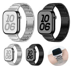 Bracelet de montre en acier inoxydable à boucle détachable latérale et trois billes, pour Apple Watch 46 mm / 49 mm / 45 mm / 44 mm et pour Apple Watch 42 mm / 41 mm / 40 mm / 38 mm