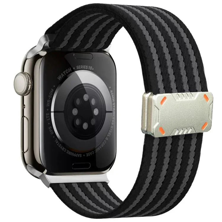 Bracelet de montre en nylon à boucle magnétique Mecha Armor, compatible avec Apple Watch 46 mm / 49 mm / 45 mm / 44 mm et Apple Watch 42 mm / 41 mm / 40 mm / 38 mm.