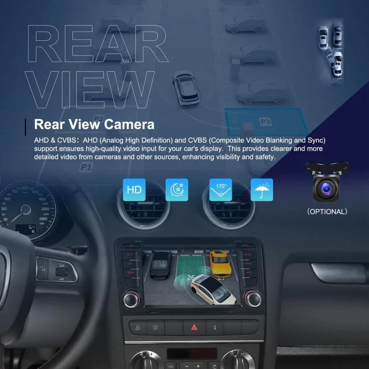 Pour Audi A3 8P 2003-2012 Android 15 7 pouces Smart Central Control GPS de voiture lecteur MP5 de voiture, Standard+AHD+Microphone, Standard