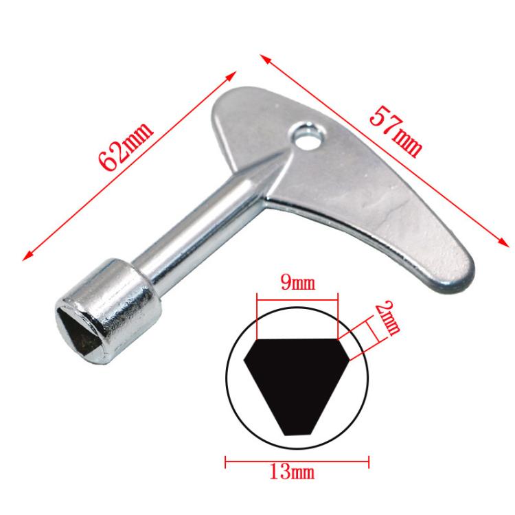 Clé à molette pour valve de compteur d'eau triangulaire intérieur