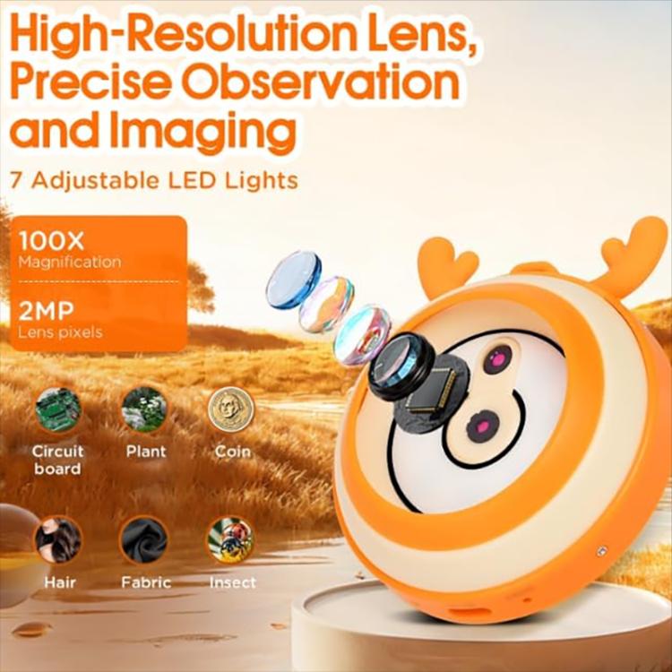Microscope électronique numérique pour enfants HM020F écran IPS 2,0 pouces, HM020F