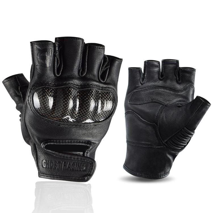 Gants de moto mi-doigts respirants et protecteurs pour l'été GHOST RACING GR-BZ01, M, L, XL