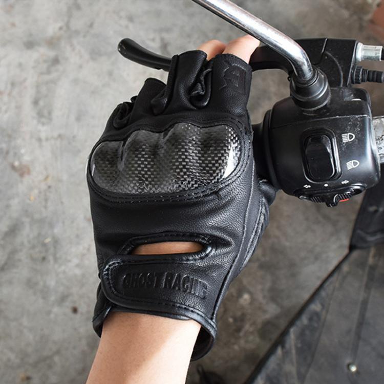 Gants de moto mi-doigts respirants et protecteurs pour l'été GHOST RACING GR-BZ01, M, L, XL