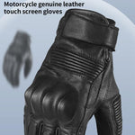 Gants de moto rétro en cuir véritable GHOST RACING GR-ST11, compatibles avec écrans tactiles, tailles M, L, XL, XXL