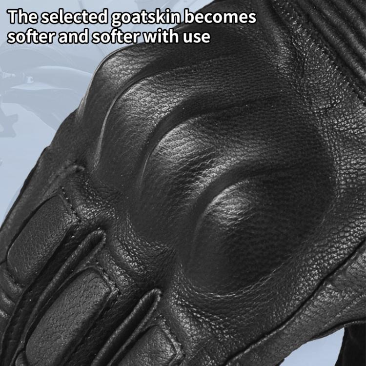 Gants de moto rétro en cuir véritable GHOST RACING GR-ST11, compatibles avec écrans tactiles, tailles M, L, XL, XXL