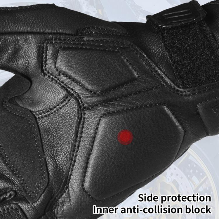 Gants de moto rétro en cuir véritable GHOST RACING GR-ST11, compatibles avec écrans tactiles, tailles M, L, XL, XXL