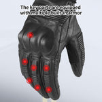 Gants de moto rétro en cuir véritable GHOST RACING GR-ST11, compatibles avec écrans tactiles, tailles M, L, XL, XXL