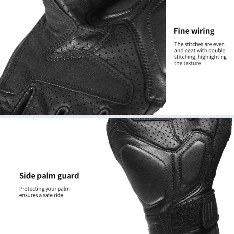 Gants de moto rétro en cuir véritable GHOST RACING GR-ST11, compatibles avec écrans tactiles, tailles M, L, XL, XXL