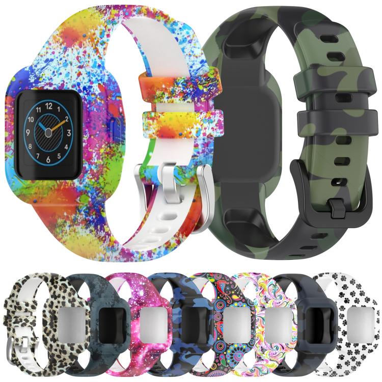 xDfind Steel Buckle Printed Silicone Watch Band, For GarminFit JR3 / Garmin Vivofit JR 3