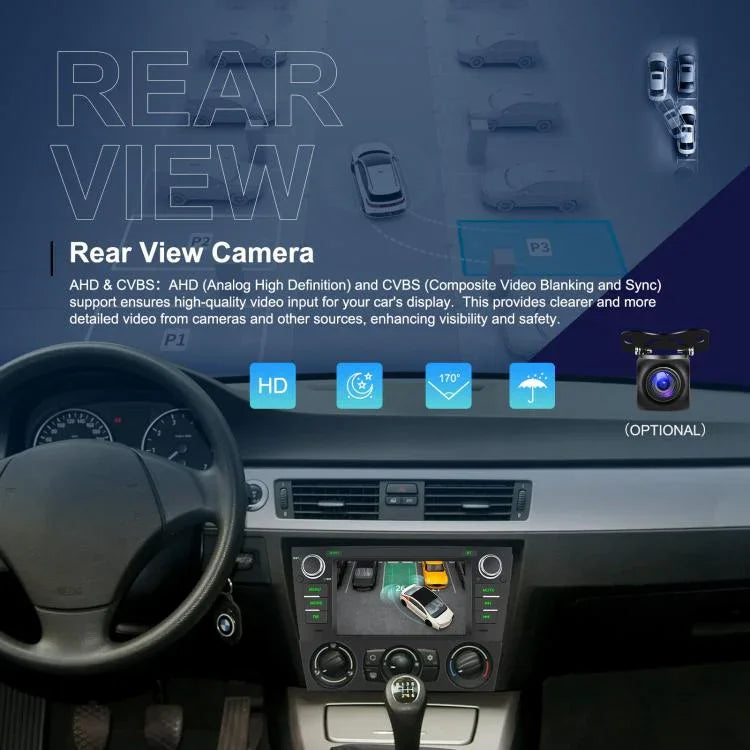 Pour BMW Série 3 E90 Android 15 7 pouces CarPlay Navigation de voiture Machine intégrée d'image de recul, Standard, Standard+AHD+Microphone