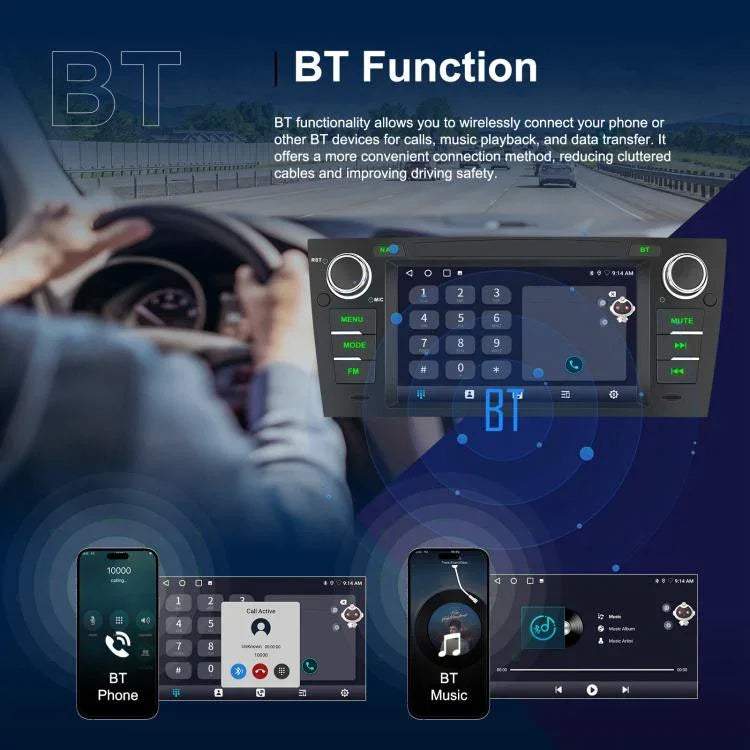 Pour BMW Série 3 E90 Android 15 7 pouces CarPlay Navigation de voiture Machine intégrée d'image de recul, Standard, Standard+AHD+Microphone