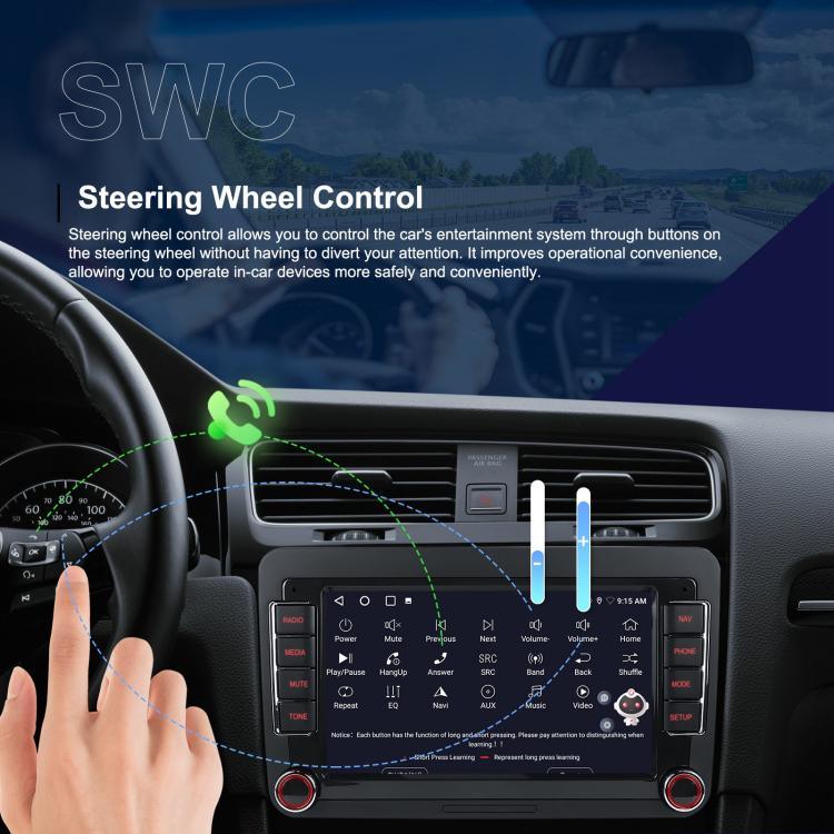 Pour Volkswagen Android 15 Autoradio avec écran 9 pouces, Navigation centrale, Standard, Standard+AHD+Microphone