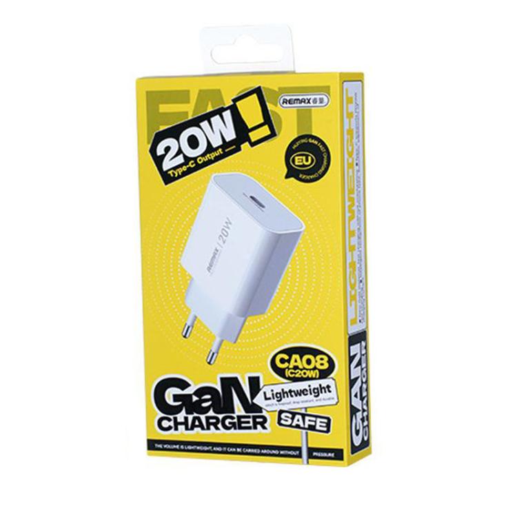 Chargeur rapide GaN REMAX CA08 PD20W Type-C, prise EU, CA08