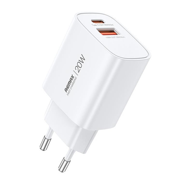 Chargeur rapide GaN REMAX U187-AC 20W USB et Type-C, prise EU, prise UK