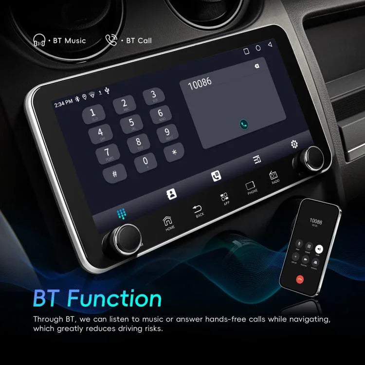 Écran de 10,36 pouces Android 15 Voiture CarPlay Navigation Machine Intégrée avec Double Bouton Rotatif, Standard, Standard+AHD+Microphone
