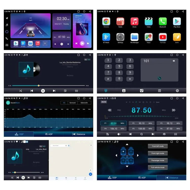 Écran de 10,36 pouces Android 15 Voiture CarPlay Navigation Machine Intégrée avec Double Bouton Rotatif, Standard, Standard+AHD+Microphone