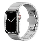 Bracelet de montre xDfind en bambou et acier inoxydable massif, à une perle, compatible avec Apple Watch 42/44/45/46/49 mm (22 mm) et Apple Watch 38/40/41/S10 (42 mm, 20 mm).