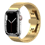 Bracelet de montre xDfind en bambou et acier inoxydable massif, à une perle, compatible avec Apple Watch 42/44/45/46/49 mm (22 mm) et Apple Watch 38/40/41/S10 (42 mm, 20 mm).