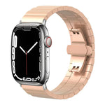 Bracelet de montre xDfind en bambou et acier inoxydable massif, à une perle, compatible avec Apple Watch 42/44/45/46/49 mm (22 mm) et Apple Watch 38/40/41/S10 (42 mm, 20 mm).
