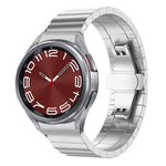 Bracelet de montre xDfind en bambou et acier inoxydable massif, à une perle, compatible avec Samsung Galaxy Watch8 / Watch8 Classic 22 mm, Samsung Galaxy Watch 7 / 6 / 5 / FE 20 mm et Samsung Galaxy Fit3 SM-R390 18 mm.