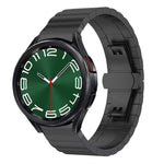 Bracelet de montre xDfind en bambou et acier inoxydable massif, à une perle, compatible avec Samsung Galaxy Watch8 / Watch8 Classic 22 mm, Samsung Galaxy Watch 7 / 6 / 5 / FE 20 mm et Samsung Galaxy Fit3 SM-R390 18 mm.