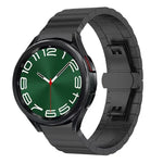 Bracelet de montre xDfind en bambou et acier inoxydable massif, à une perle, compatible avec Samsung Galaxy Watch8 / Watch8 Classic 22 mm, Samsung Galaxy Watch 7 / 6 / 5 / FE 20 mm et Samsung Galaxy Fit3 SM-R390 18 mm.