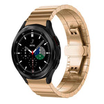 Bracelet de montre xDfind en bambou et acier inoxydable massif, à une perle, compatible avec Samsung Galaxy Watch8 / Watch8 Classic 22 mm, Samsung Galaxy Watch 7 / 6 / 5 / FE 20 mm et Samsung Galaxy Fit3 SM-R390 18 mm.