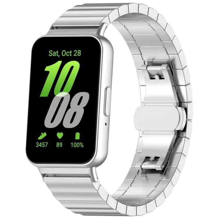 Bracelet de montre xDfind en bambou et acier inoxydable massif, à une perle, compatible avec Samsung Galaxy Watch8 / Watch8 Classic 22 mm, Samsung Galaxy Watch 7 / 6 / 5 / FE 20 mm et Samsung Galaxy Fit3 SM-R390 18 mm.