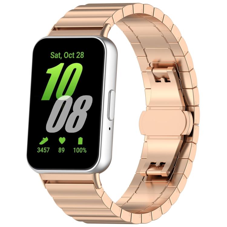 Bracelet de montre xDfind en bambou et acier inoxydable massif, à une perle, compatible avec Samsung Galaxy Watch8 / Watch8 Classic 22 mm, Samsung Galaxy Watch 7 / 6 / 5 / FE 20 mm et Samsung Galaxy Fit3 SM-R390 18 mm.
