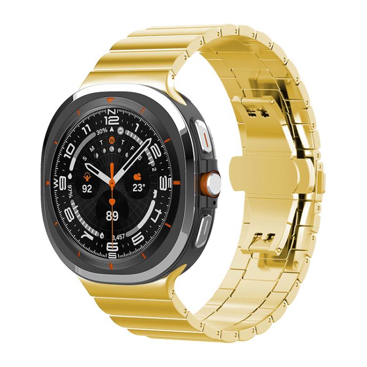 Bracelet de montre xDfind en bambou et acier inoxydable massif, à une perle, compatible avec Samsung Galaxy Watch8 / Watch8 Classic 22 mm, Samsung Galaxy Watch 7 / 6 / 5 / FE 20 mm et Samsung Galaxy Fit3 SM-R390 18 mm.