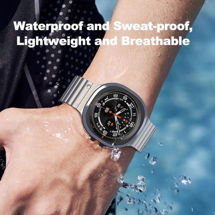 Bracelet de montre xDfind en bambou et acier inoxydable massif, à une perle, compatible avec Samsung Galaxy Watch8 / Watch8 Classic 22 mm, Samsung Galaxy Watch 7 / 6 / 5 / FE 20 mm et Samsung Galaxy Fit3 SM-R390 18 mm.
