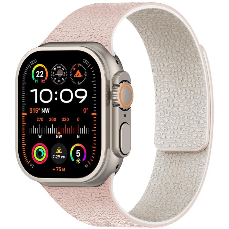 Bracelet de montre magnétique en silicone texturé litchi xDfind, compatible avec Apple Watch 42/44/45/46/49 mm et Apple Watch 38/40/41/S10 42 mm.