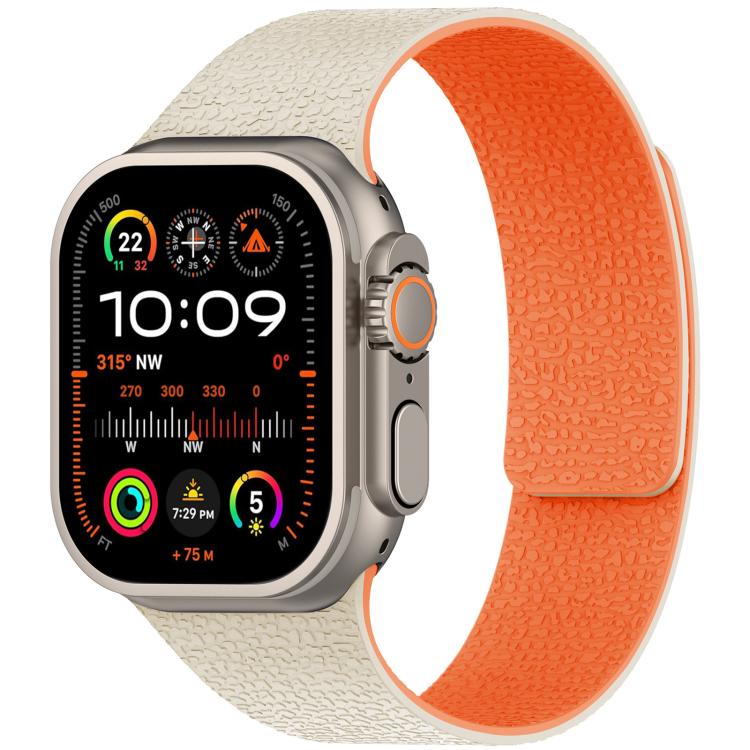 Bracelet de montre magnétique en silicone texturé litchi xDfind, compatible avec Apple Watch 42/44/45/46/49 mm et Apple Watch 38/40/41/S10 42 mm.