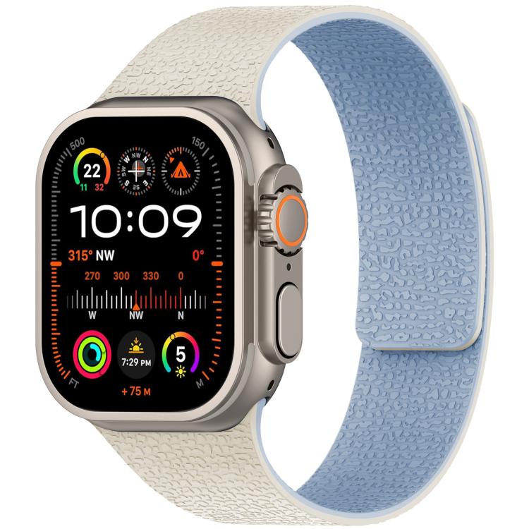 Bracelet de montre magnétique en silicone texturé litchi xDfind, compatible avec Apple Watch 42/44/45/46/49 mm et Apple Watch 38/40/41/S10 42 mm.