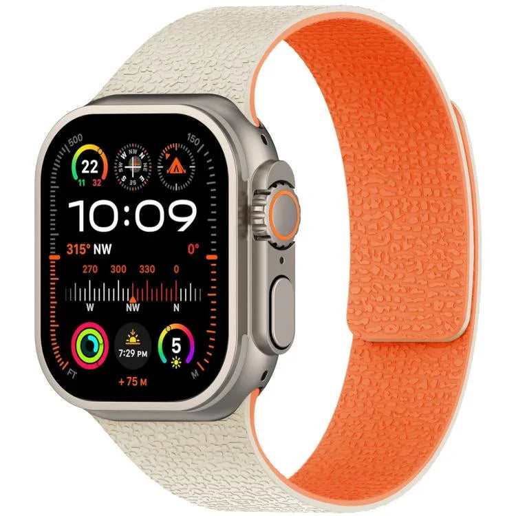 Bracelet de montre magnétique en silicone texturé litchi xDfind, compatible avec Apple Watch 42/44/45/46/49 mm et Apple Watch 38/40/41/S10 42 mm.