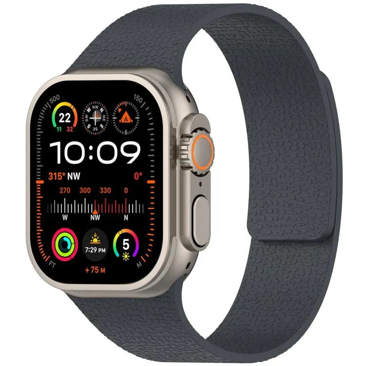 Bracelet de montre magnétique en silicone texturé litchi xDfind, compatible avec Apple Watch 42/44/45/46/49 mm et Apple Watch 38/40/41/S10 42 mm.