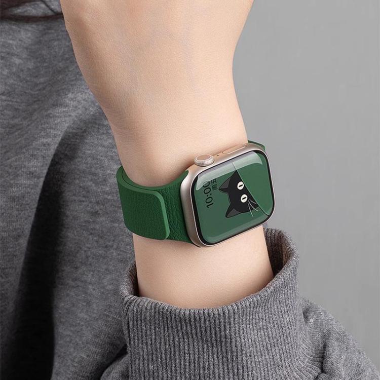 Bracelet de montre magnétique en silicone texturé litchi xDfind, compatible avec Apple Watch 42/44/45/46/49 mm et Apple Watch 38/40/41/S10 42 mm.