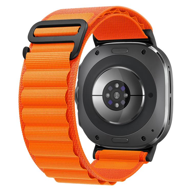 Bracelet de montre xDfind en nylon noir à boucle, compatible avec Samsung Galaxy Watch Ultra 47 mm / Ultra 2025 et Samsung Galaxy Watch 8 / 8 Classic.
