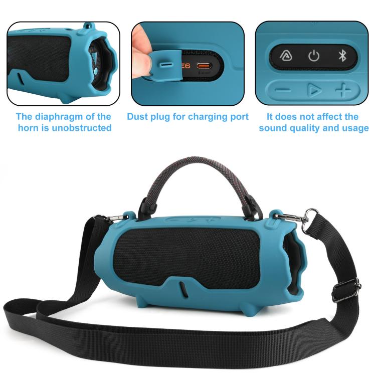 Housse de protection en silicone pour enceinte portable à bandoulière, coque souple, pour JBL Charge 6