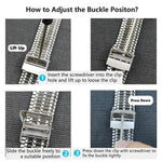 Bracelet de montre en acier inoxydable à sept perles, pour Samsung Galaxy Watch 7 / 6 / 5 / 4