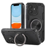 Coque de téléphone support magnétique rotatif Mecha à trois noyaux à 360 degrés, pour iPhone 12, pour iPhone 12 Pro, pour iPhone 11