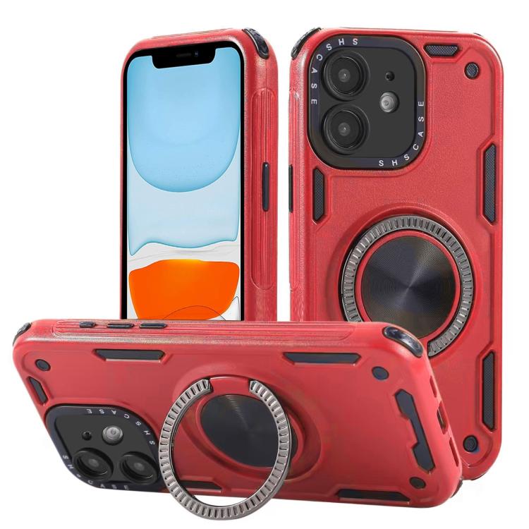 Coque de téléphone support magnétique rotatif Mecha à trois noyaux à 360 degrés, pour iPhone 12, pour iPhone 12 Pro, pour iPhone 11