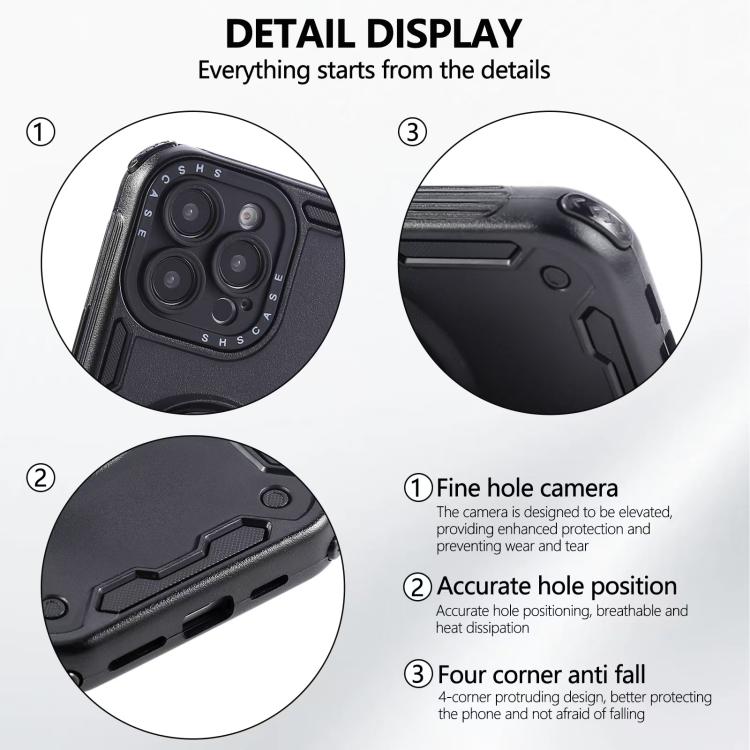 Coque de téléphone support magnétique rotatif Mecha à trois noyaux à 360 degrés, pour iPhone 12, pour iPhone 12 Pro, pour iPhone 11