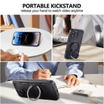 Coque de téléphone support magnétique rotatif Mecha à trois noyaux à 360 degrés, pour iPhone 12, pour iPhone 12 Pro, pour iPhone 11