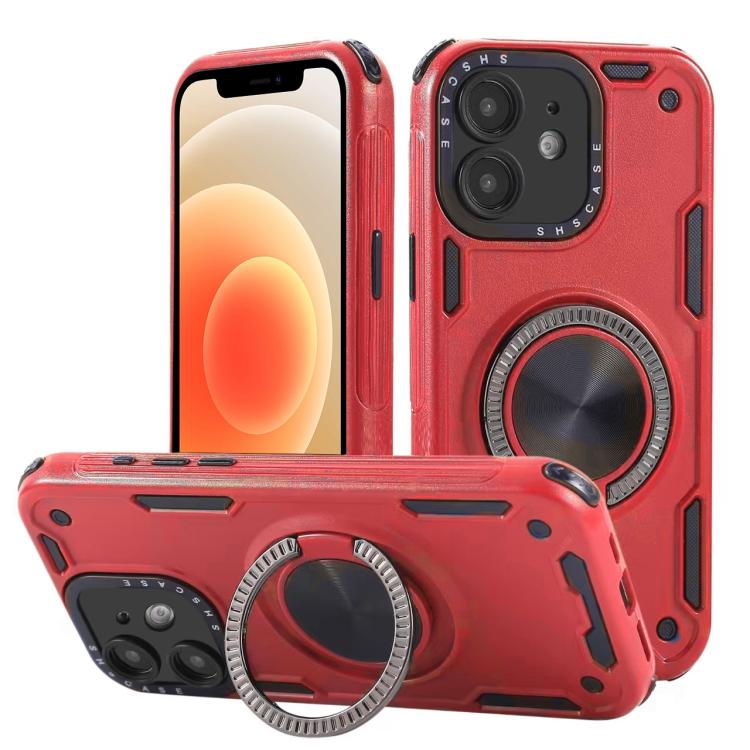 Coque de téléphone support magnétique rotatif Mecha à trois noyaux à 360 degrés, pour iPhone 12, pour iPhone 12 Pro, pour iPhone 11