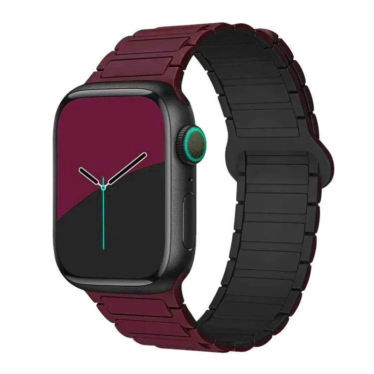 Bracelet de montre magnétique en silicone à trois billes xDfind, compatible avec Apple Watch 42/44/45/46/49 mm et Apple Watch 38/40/41/S10 42 mm.