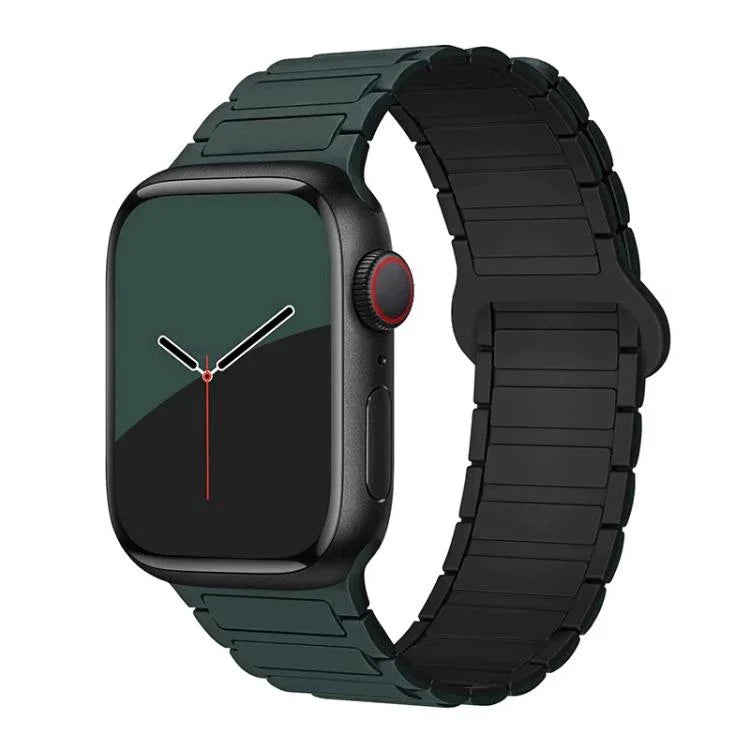 Bracelet de montre magnétique en silicone à trois billes xDfind, compatible avec Apple Watch 42/44/45/46/49 mm et Apple Watch 38/40/41/S10 42 mm.