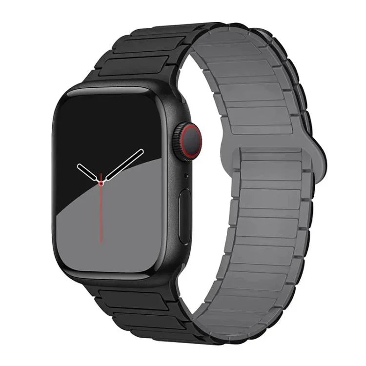 Bracelet de montre magnétique en silicone à trois billes xDfind, compatible avec Apple Watch 42/44/45/46/49 mm et Apple Watch 38/40/41/S10 42 mm.