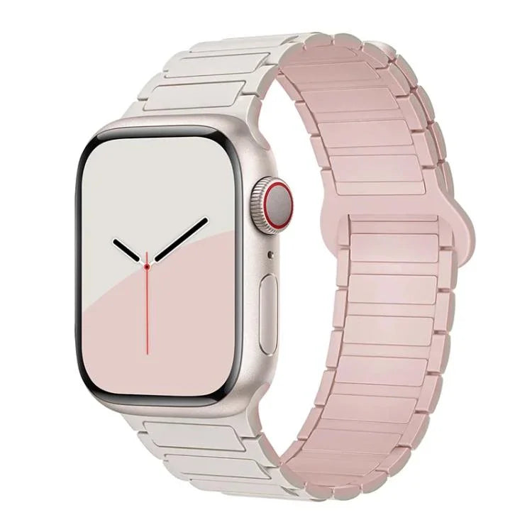 Bracelet de montre magnétique en silicone à trois billes xDfind, compatible avec Apple Watch 42/44/45/46/49 mm et Apple Watch 38/40/41/S10 42 mm.