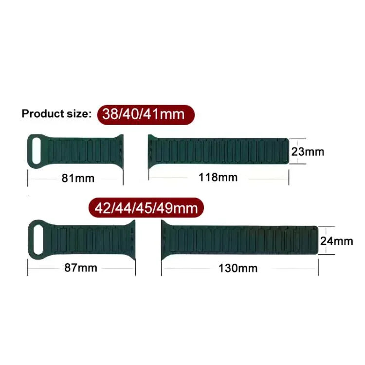 Bracelet de montre magnétique en silicone à trois billes xDfind, compatible avec Apple Watch 42/44/45/46/49 mm et Apple Watch 38/40/41/S10 42 mm.